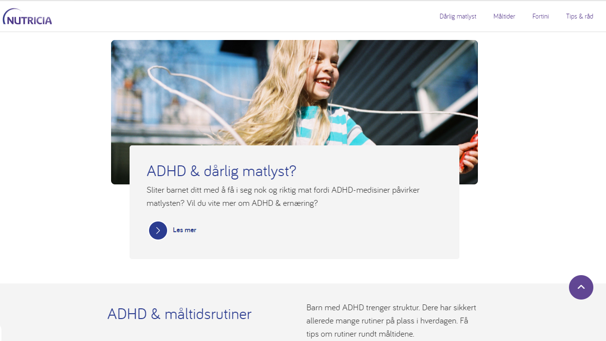 Ny webside med tips & råd til foreldre: ADHD & DÅRLIG MATLYST